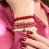 Marshmallow-Chrom-Glitzerglas x rotes Schnurarmband